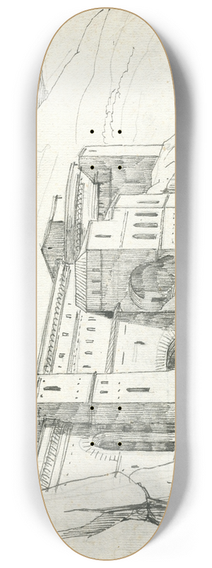 David Humbert de Superville - Subiaco: gebouwencomplex in de bergen 8.25 inch art skate deck David Humbert de Superville - Subiaco: gebouwencomplex in de bergen 8.25 inch art skate deck
