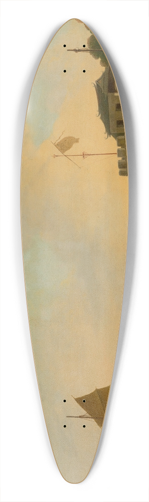 Thomas Daniell - The European Factories and Dutch Folly Fort, Canton, from the southwest side of the Canton River 39.3 inch art pintail longboard deck