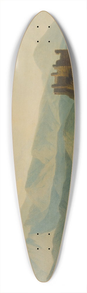 Thomas Daniell - The Rope Bridge at Serinagur 39.3 inch art pintail longboard deck