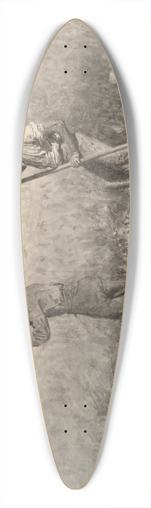 Thomas Eakins - Study for Rail Shooting from aPunt 39.3 inch art pintail longboard deck