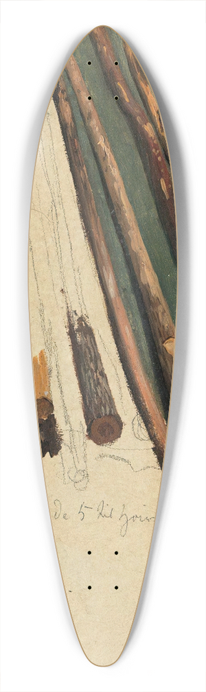 Thomas Fearnley - Logs at the Beach 39.3 inch art pintail longboard deck