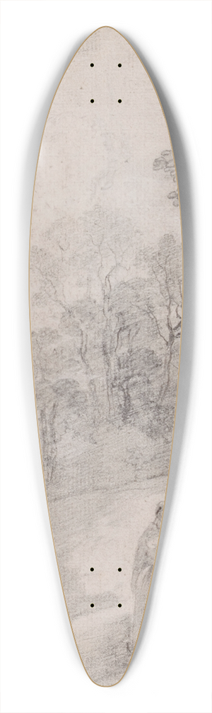 Thomas Gainsborough - Figures By a Track Through a Wooded Landscape 39.3 inch art pintail longboard deck