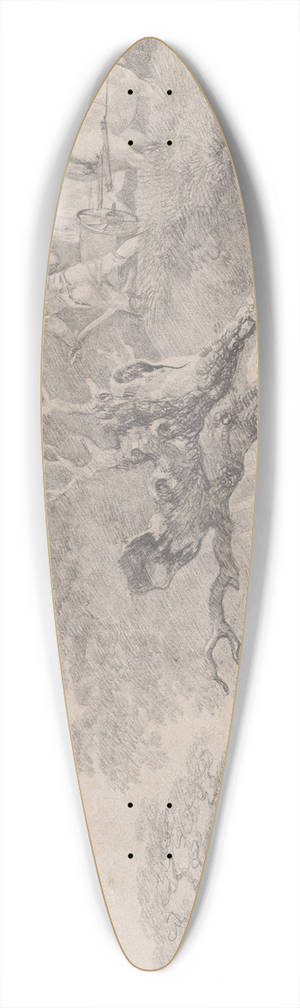 Thomas Gainsborough - Landscape with a Decayed Willow over a Pool 39.3 inch art pintail longboard deck