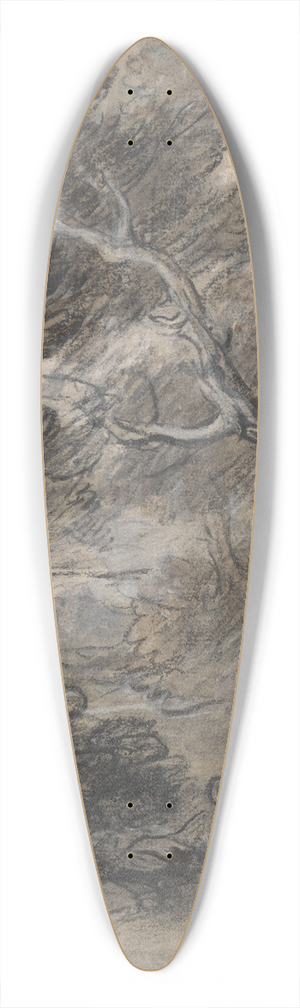 Thomas Gainsborough - Wooded Landscape with Figures 39.3 inch art pintail longboard deck