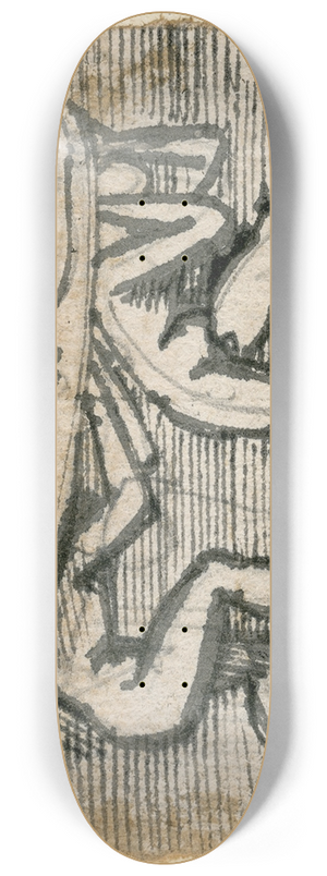 David Humbert de Superville - Twee naakte krijgers vervoeren dode op een schild 8.25 inch art skate deck David Humbert de Superville - Twee naakte krijgers vervoeren dode op een schild 8.25 inch art skate deck