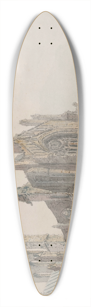 Thomas Girtin - Melrose Abbey, Scotland 39.3 inch art pintail longboard deck