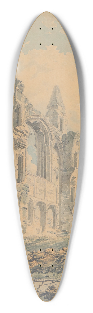 Thomas Girtin - Ruins Of St Andrews Cathedral 39.3 inch art pintail longboard deck