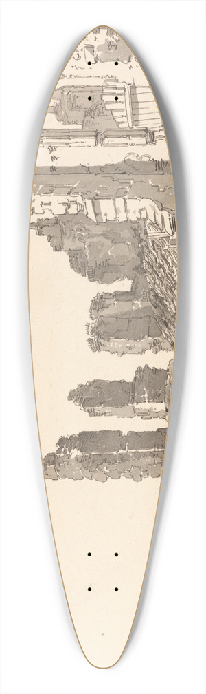 Thomas Girtin - Ruins of the Savoy Palace, London 39.3 inch art pintail longboard deck