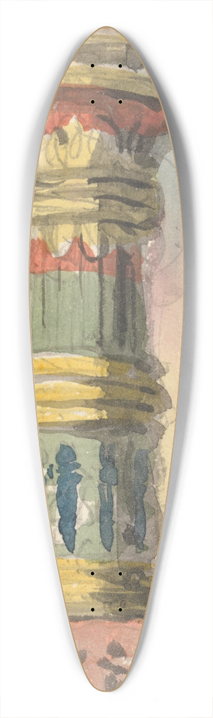 Thomas Grieve - Design for an Egyptian Column 39.3 inch art pintail longboard deck