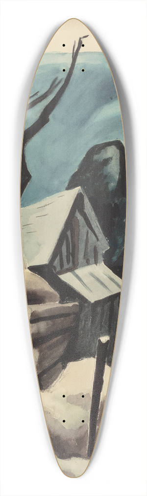 Thomas Hart Benton - Taney County Barn 39.3 inch art pintail longboard deck
