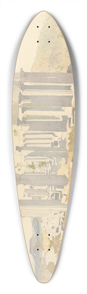 Thomas Hartley Cromek - The Temple of Apollo at Bassae 39.3 inch art pintail longboard deck