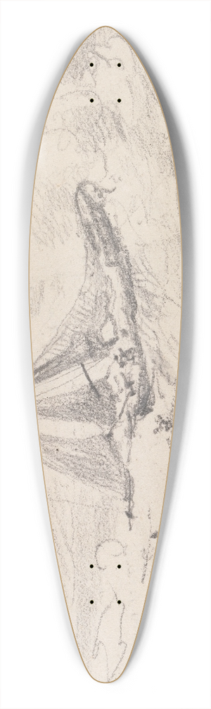 Thomas Hastings - A Sailing Vessel in Rough Seas, Hastings 39.3 inch art pintail longboard deck