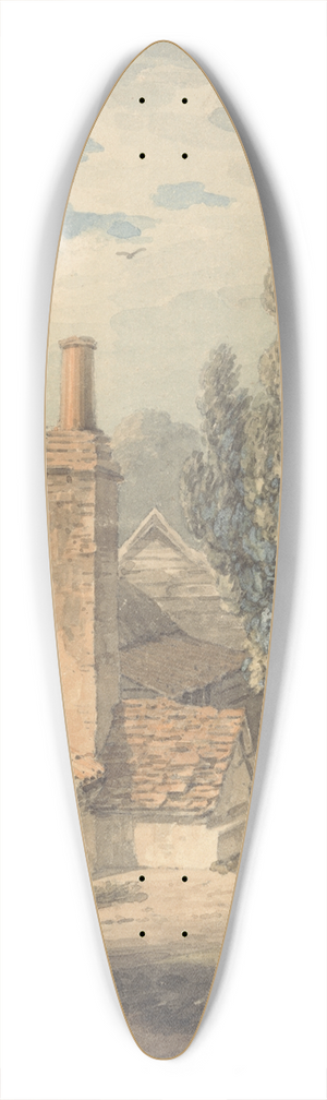 Thomas Hearne - The Back of a Farm House 39.3 inch art pintail longboard deck