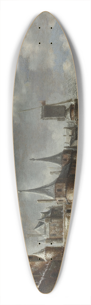 Thomas Heeremans - Skating by the city walls 39.3 inch art pintail longboard deck Thomas Heeremans - Skating by the city walls 39.3 inch art pintail longboard deck