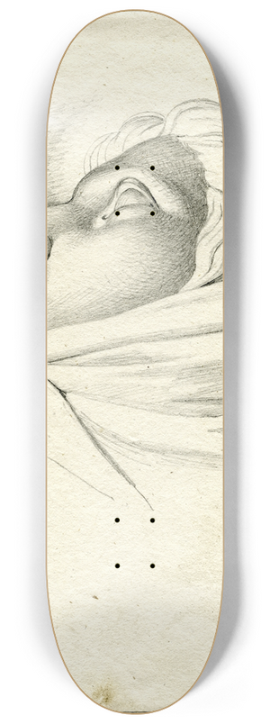 David Humbert de Superville - Vrouwenhoofd m. omslagdoek: achteroverliggend, en profil 8.25 inch art skate deck