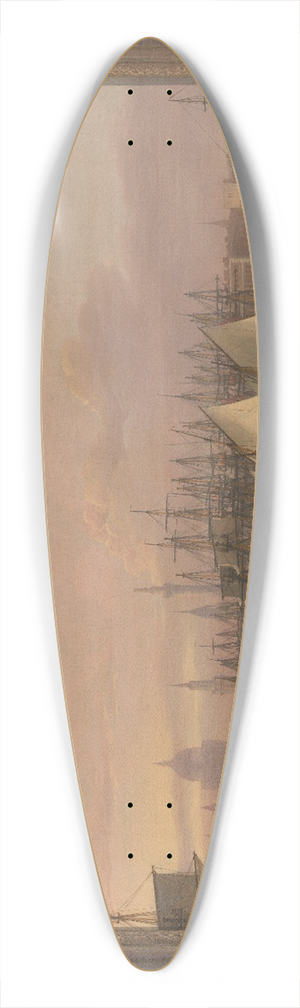 Thomas Luny - The Port of London 39.3 inch art pintail longboard deck