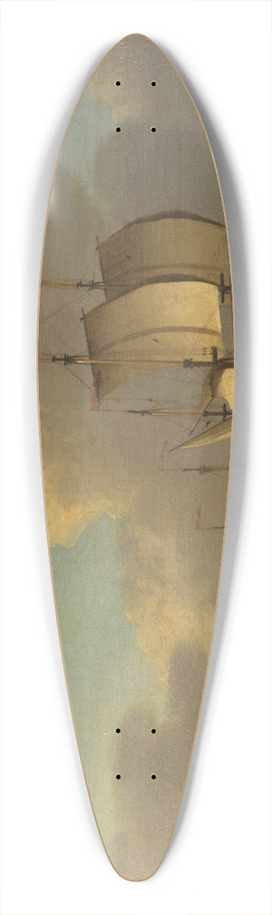 Thomas Mellish - Shipping in the Thames Estuary 39.3 inch art pintail longboard deck