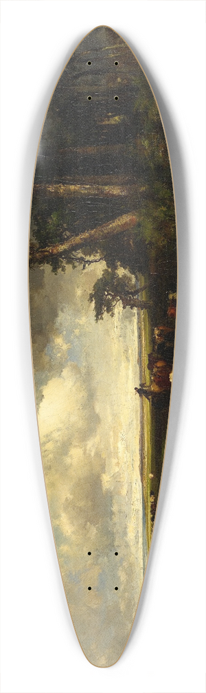 Thomas Moran - Bringing Home the Cattle  Coast of Florida 39.3 inch art pintail longboard deck