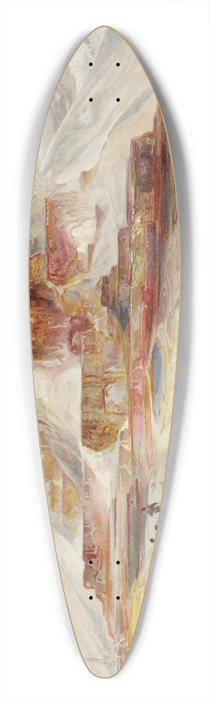 Thomas Moran - Hot Springs of Gardiners River, Yellowstone 39.3 inch art pintail longboard deck
