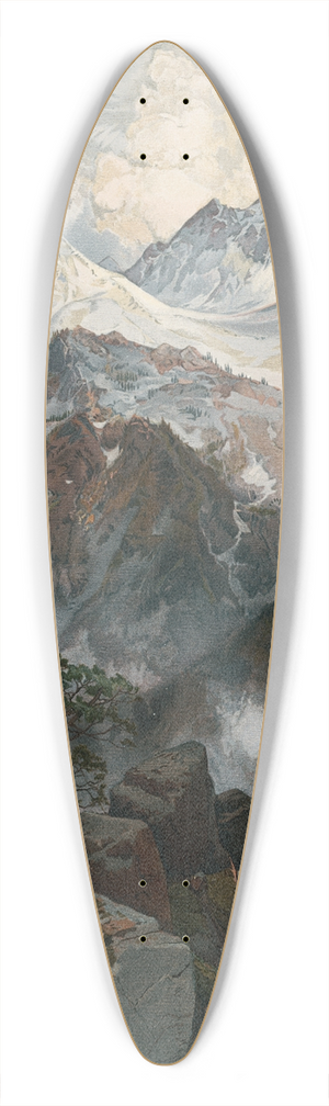 Thomas Moran - Summit of the Sierras, Nevada 39.3 inch art pintail longboard deck