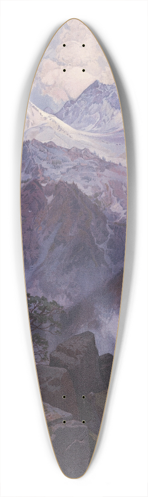 Thomas Moran - Summit of the Sierras, Nevada 39.3 inch art pintail longboard deck