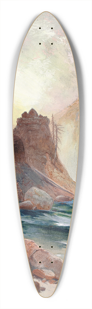 Thomas Moran - Tower at Tower Falls, Yellowstone 39.3 inch art pintail longboard deck