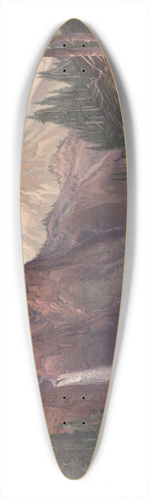 Thomas Moran - Tower Falls and Sulphur Mountain, Yellowstone 39.3 inch art pintail longboard deck