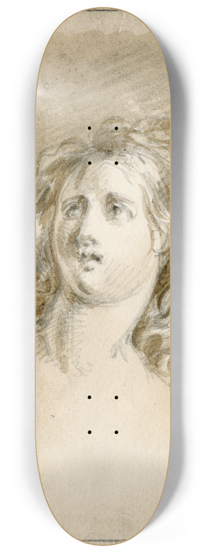 David Humbert de Superville - Womans head, looking upwards 8.25 inch art skate deck