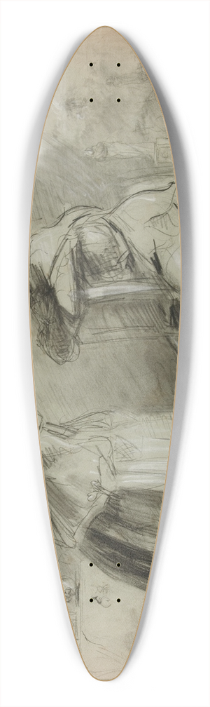 Thomas Nast - Woman and Jester 39.3 inch art pintail longboard deck