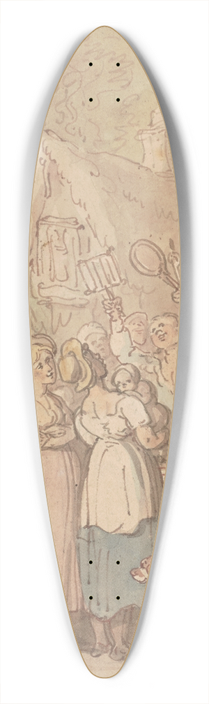 Thomas Rowlandson - A country fair 39.3 inch art pintail longboard deck