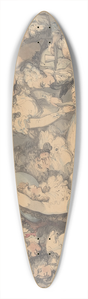 Thomas Rowlandson - A Gaming Table at Devonshire House 39.3 inch art pintail longboard deck