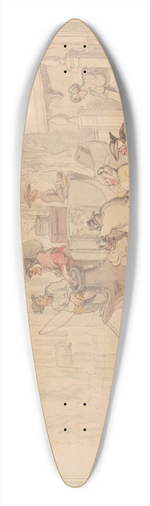 Thomas Rowlandson - Chelsea stage coach 39.3 inch art pintail longboard deck