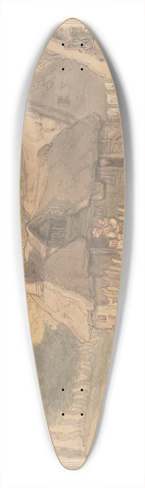 Thomas Rowlandson - Country farm yard, Devon 39.3 inch art pintail longboard deck