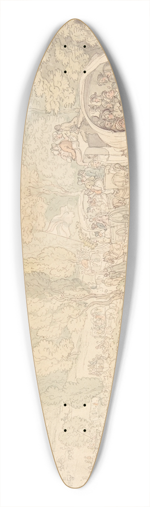 Thomas Rowlandson - Fairlop Fair, Essex 39.3 inch art pintail longboard deck