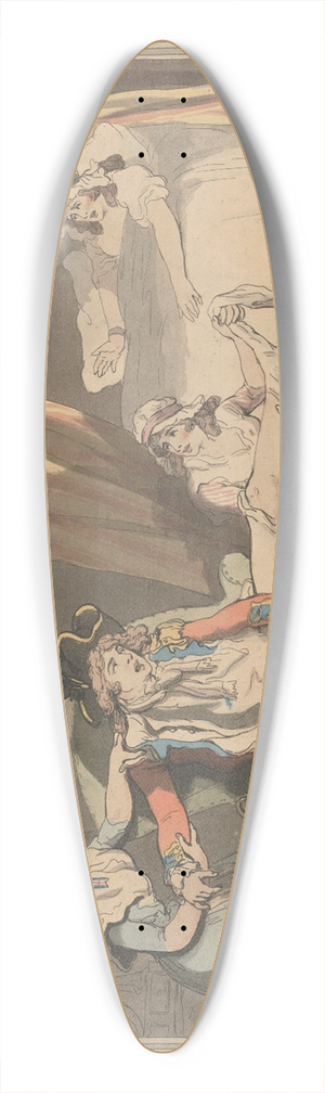 Thomas Rowlandson - Four oclock in town 39.3 inch art pintail longboard deck Thomas Rowlandson - Four oclock in town 39.3 inch art pintail longboard deck