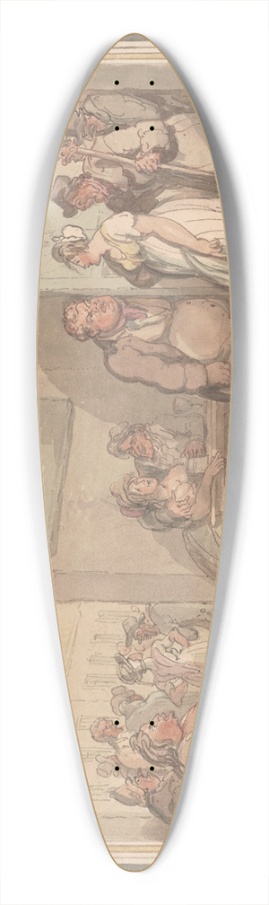 Thomas Rowlandson - Marshalsea Prison 39.3 inch art pintail longboard deck Thomas Rowlandson - Marshalsea Prison 39.3 inch art pintail longboard deck