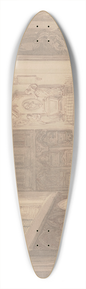 Thomas Rowlandson - Poets Corner, Westminster Abbey 39.3 inch art pintail longboard deck
