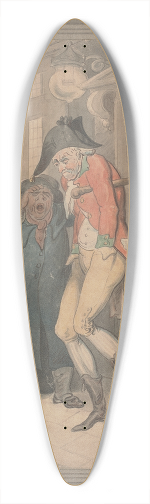 Thomas Rowlandson - The gulled gamester 39.3 inch art pintail longboard deck