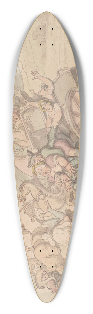 Thomas Rowlandson - The overturned coach 39.3 inch art pintail longboard deck