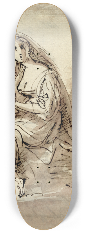 David Humbert de Superville - Zittende vrouw, met sluier: naar links gewend 8.25 inch art skate deck