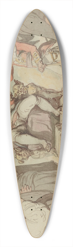 Thomas Rowlandson - The Privy Council of a King 39.3 inch art pintail longboard deck Thomas Rowlandson - The Privy Council of a King 39.3 inch art pintail longboard deck