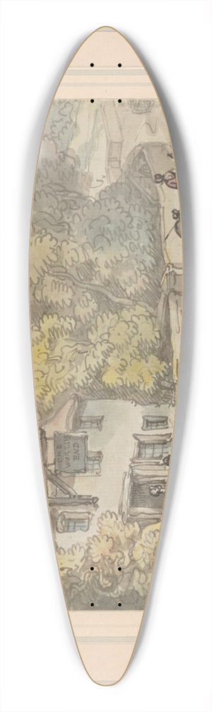 Thomas Rowlandson - The Worlds End Inn 39.3 inch art pintail longboard deck