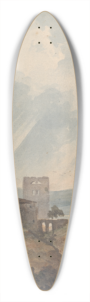 Thomas Sully - Landscape with Castle, Hills and Mountains 39.3 inch art pintail longboard deck