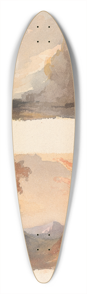 Thomas Sully - Landscape with Large Cliff in Foreground  Cuyps Principle (no. 3); Landscape with Tree in Foreground, Mountains in Distance  Boths Principle 39.3 inch art pintail longboard deck