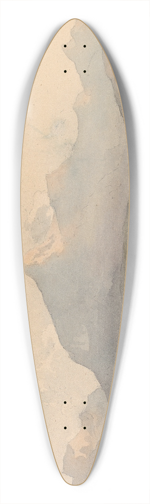 Thomas Sully - Mountainous Landscape with Lake and Figure in Foreground 39.3 inch art pintail longboard deck