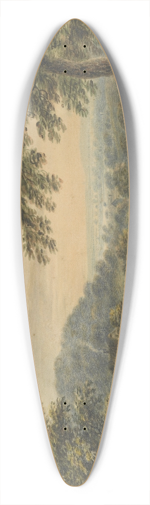 Thomas Walmsley - Landscape with bridge and waterfall 39.3 inch art pintail longboard deck