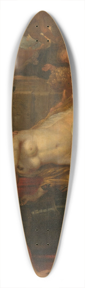 Thomas Willeboirts Bosschaert - Venus Arming a Warrior, possibly Johan Maurits, Count of Nassau-Siegen, at the Forge of Vulcan 39.3 inch art pintail longboard deck