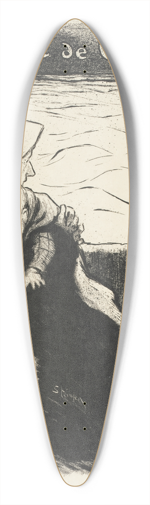 Thophile Alexandre Steinlen - Femme de Chagrin 39.3 inch art pintail longboard deck