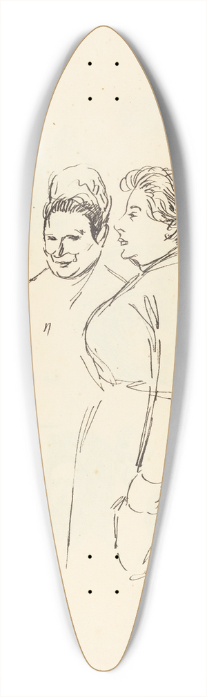 Thophile Alexandre Steinlen - Gossiping Women 39.3 inch art pintail longboard deck