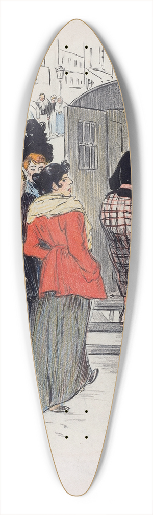 Thophile Alexandre Steinlen - La Rafle 39.3 inch art pintail longboard deck Thophile Alexandre Steinlen - La Rafle 39.3 inch art pintail longboard deck